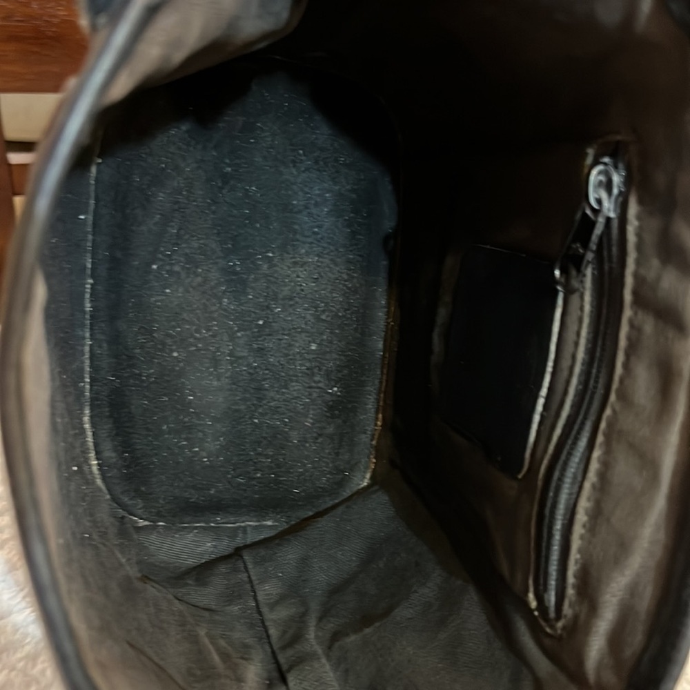 Vintage Brighton Bucket Black Leather Brown Lizard Embossed Shoulder Bag - Picture 7 of 11
